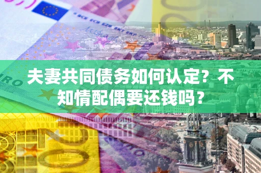 北京夫妻共同债务如何认定？不知情配偶要还钱吗？